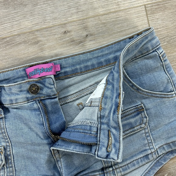 Edikted Size Large Cargo Denim Micro Shorts Booty Shorts Cotton Blend - Picture 4 of 15